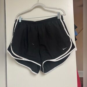 Nike Women's Black and White Athletic Shorts